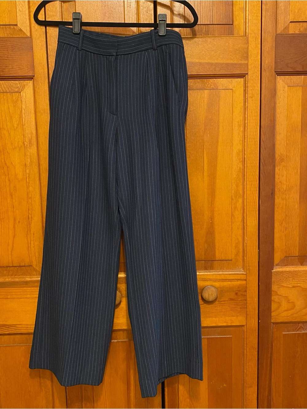 Abercrombie & Fitch Navy with White Pinstripe Trousers - 4S